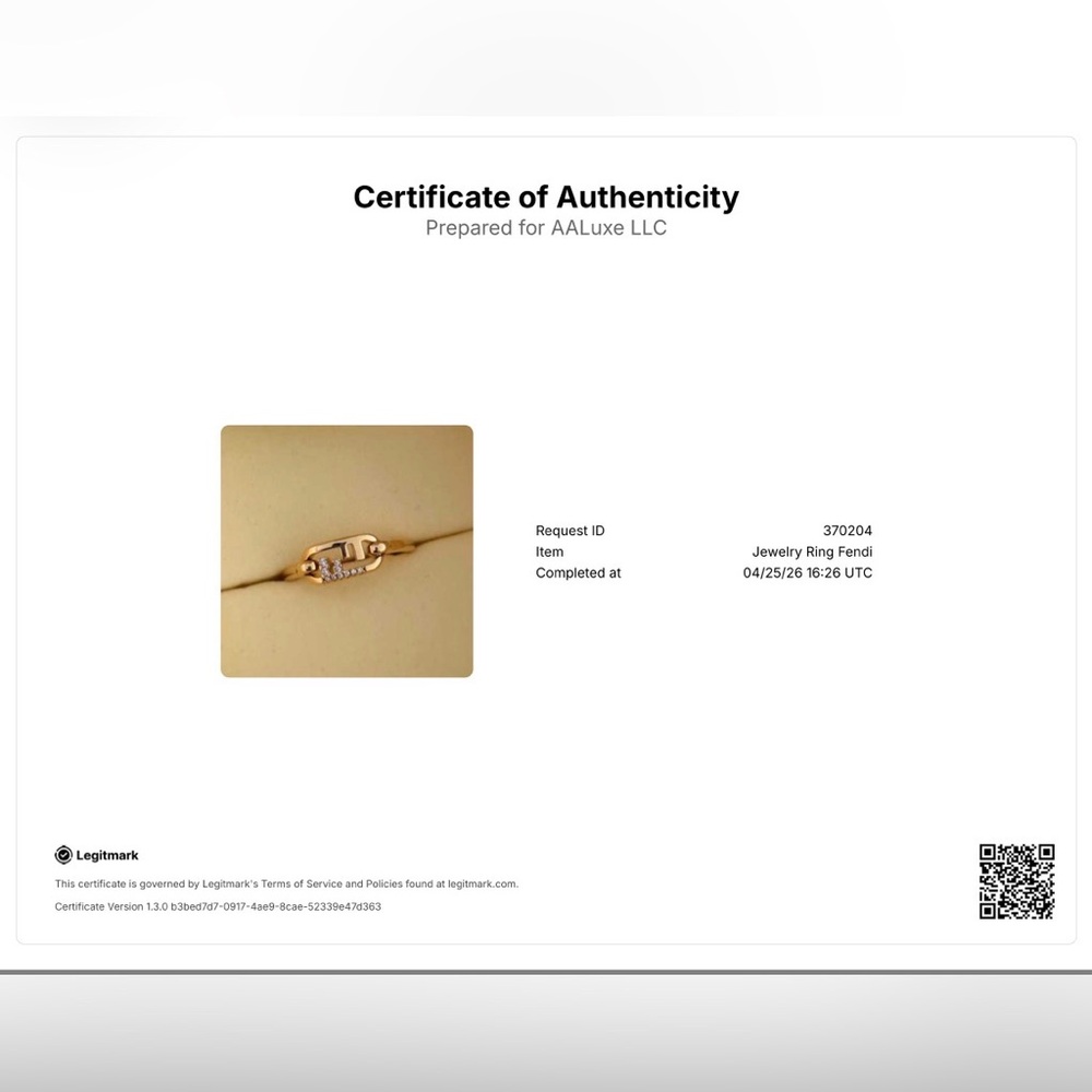 Fendi Gold-Tone Logo Pavé Ring - Gold New - Picture 6 of 7